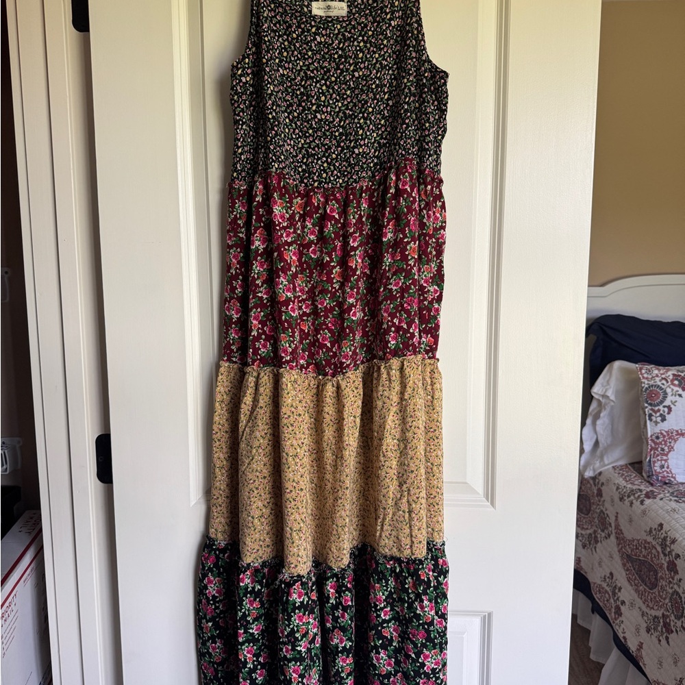 Natural Life Floral Patchwork Maxi Dress